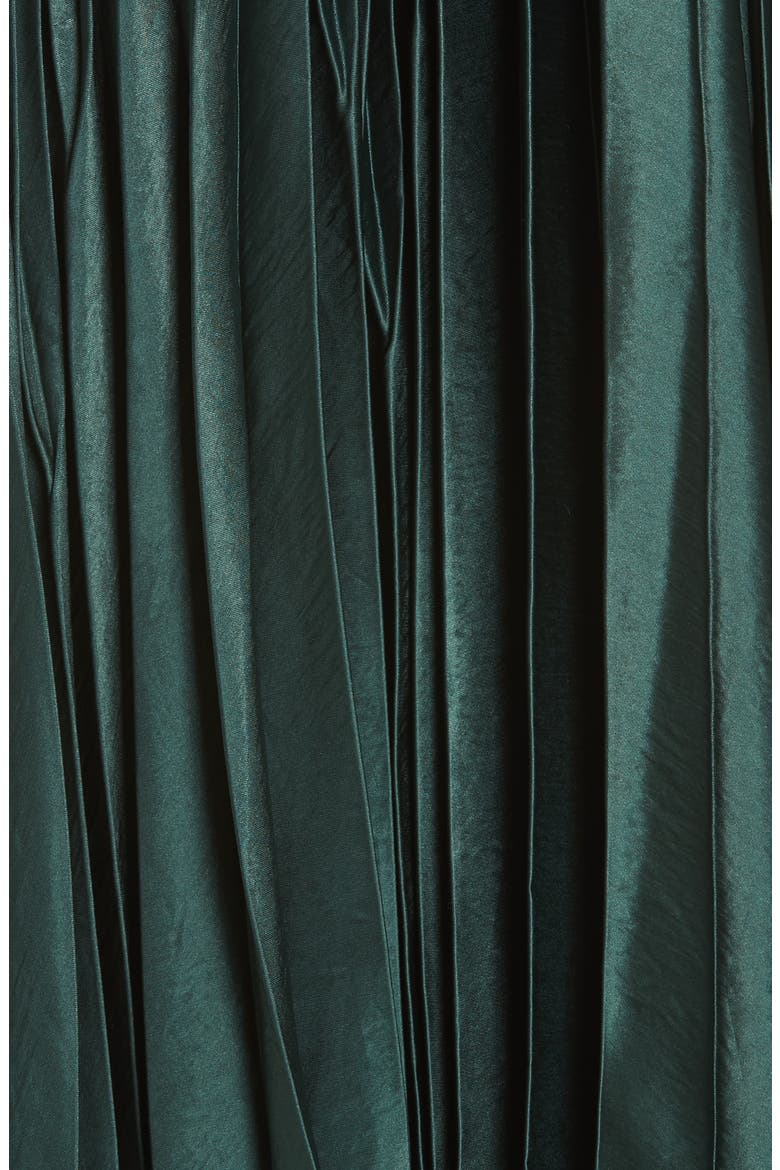 Chevron Pleated Satin Skirt, Alternate, color, FOREST