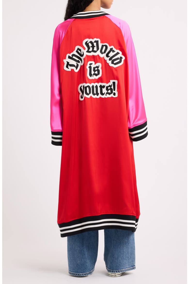 Take Up Space Kimono Bomber, Alternate, color, PINK/RED