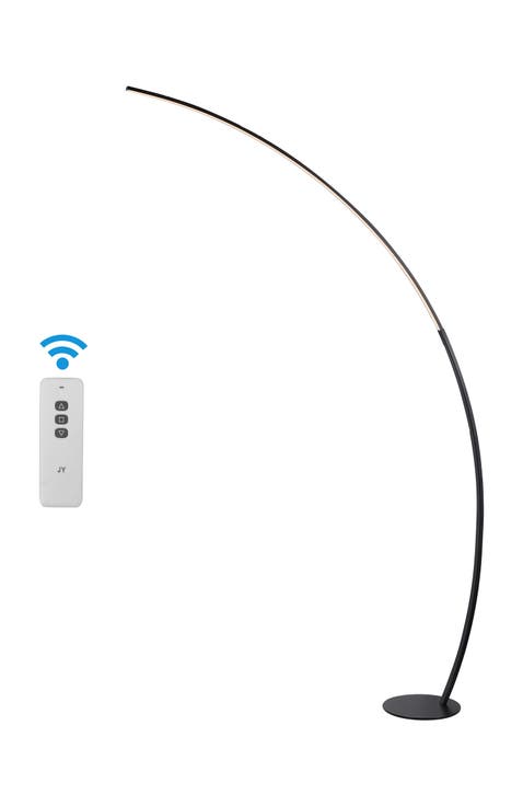 Enzo 68" Contemporary Minimalist Metal Arc Dimmable Integrated LED Floor Lamp, Black