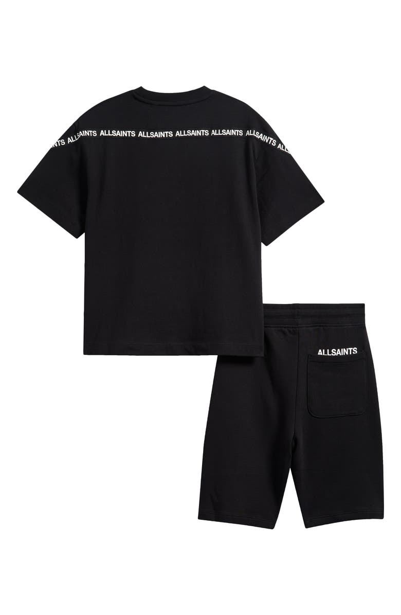 smALLSAINTS by ALLSAINTS Kids' Oversize Logo Tape Cotton T-Shirt & Shorts Set, Alternate, color, Black