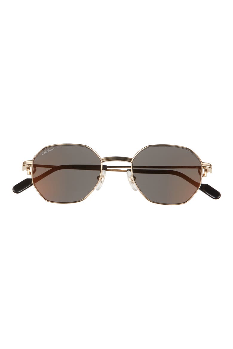 50mm Round Sunglasses, Main, color, GOLD