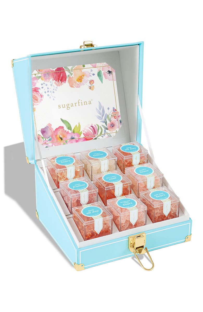sugarfina Champagne Wishes & Rosé Dreams 9-Piece Candy Mini Trunk, Main, color,