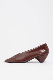 Bimba y Lola Leather Mid-Heel Shoe.