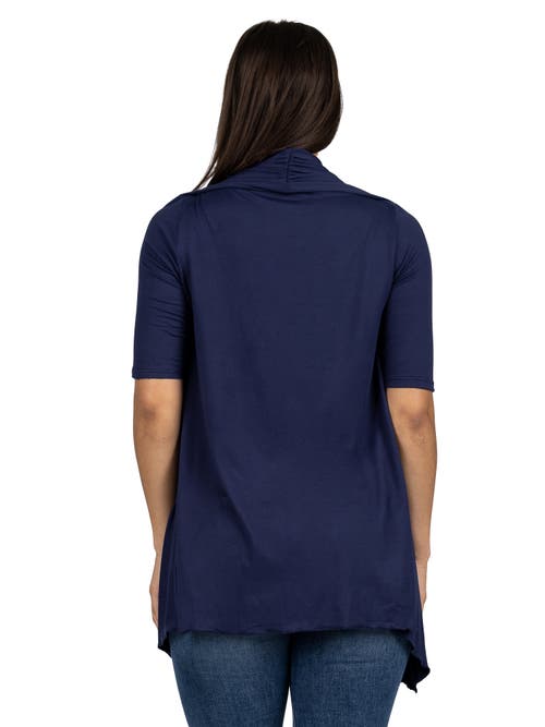 24seven Comfort Apparel Maternity Loose Fit Open Front Cardigan