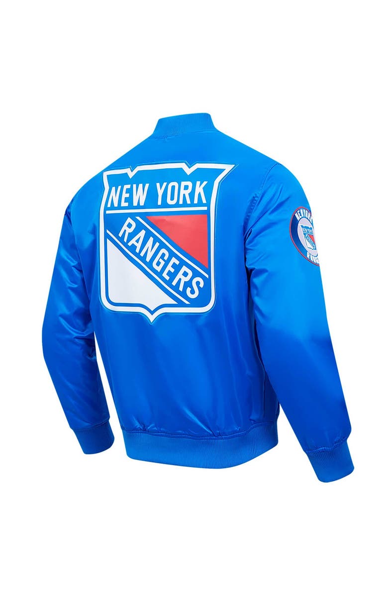 PRO STANDARD Men's Pro Standard Blue New York Rangers Classic Satin Full-Snap Jacket, Alternate, color, 