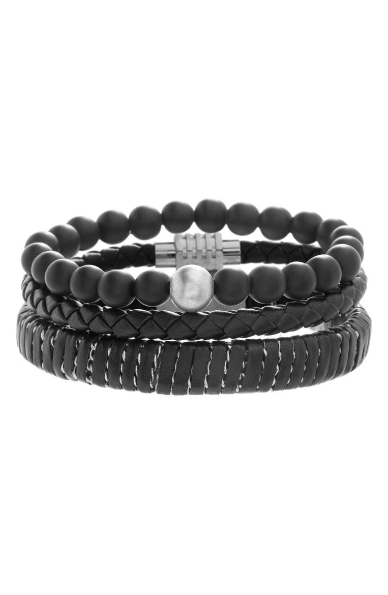 Ben Sherman Set Of 3 Beaded Leather Bracelets Men Nordstrom Ben Sherman Set Of 3 Beaded Leather Bracelets Men Nordstrom