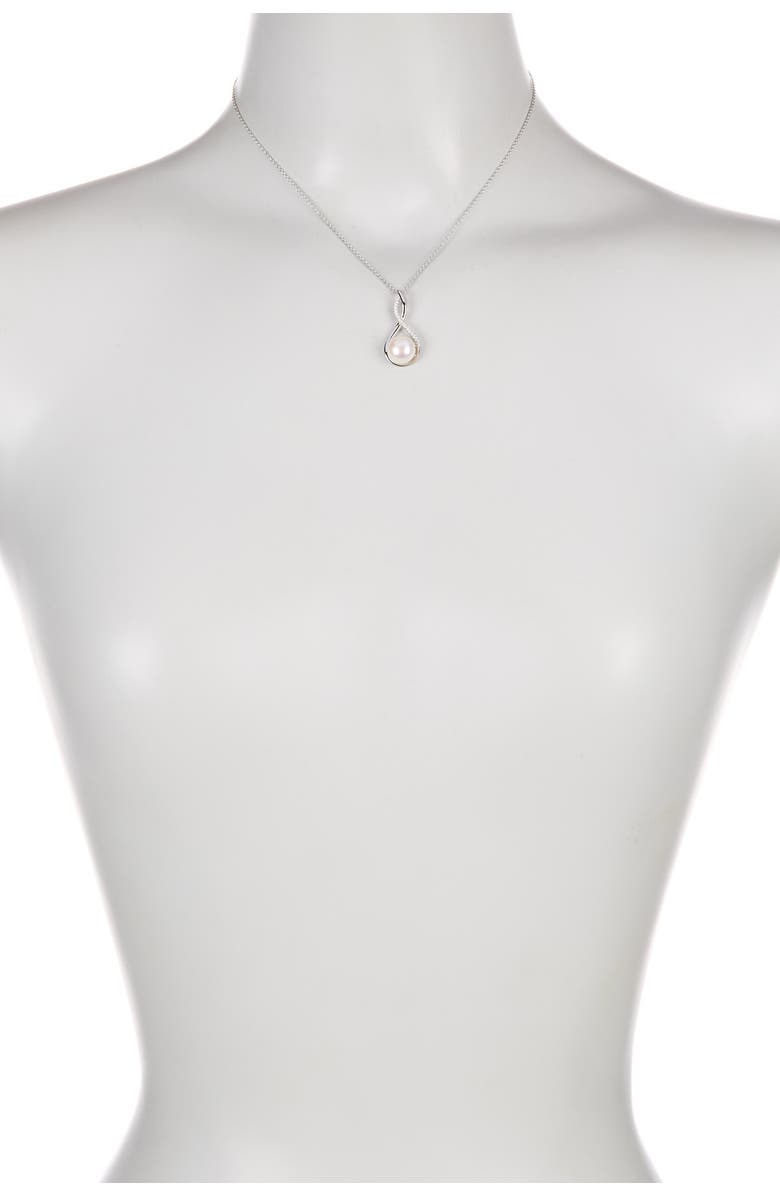 SPLENDID PEARLS Micropave & 8-11mm Pearl Teardrop Necklace & Earrings Set, Alternate, color,
