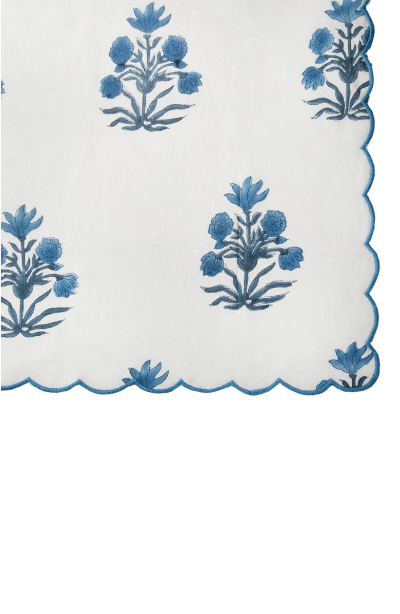 Mela Artisans Azure Handblocked Napkin Set, Alternate, color, White
