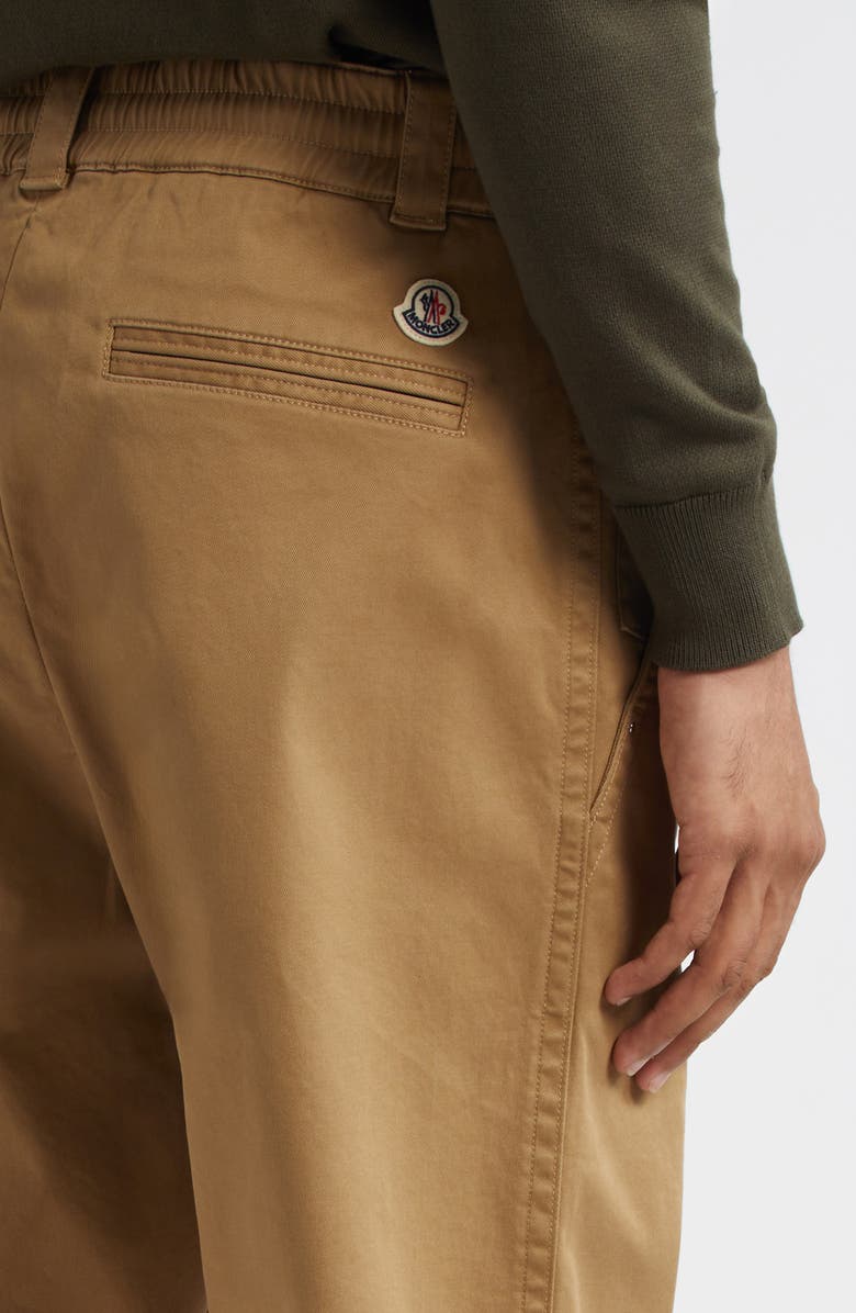 Moncler Cotton Stretch Gabardine Pants, Alternate, color, Dijon