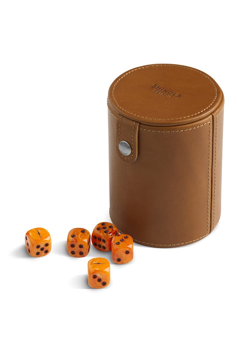 Leather Dice Cup & Dice, Alternate, color, TAN