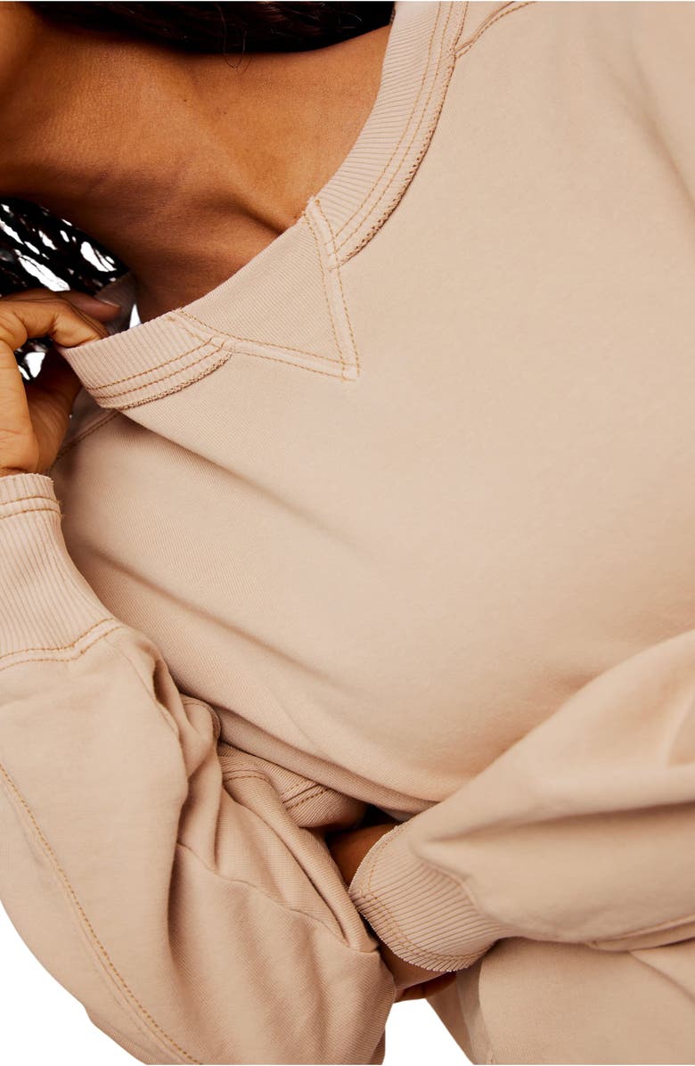 Free People Hatch Intercept Sweatshirt, Alternate, color, Desert Sand