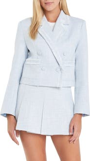 English Factory Double Breasted Tweed Blazer