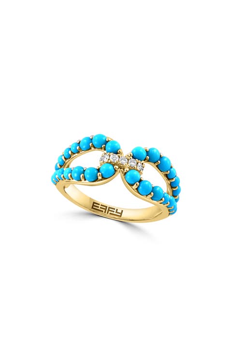 Turquoise & Diamond Ring - 0.1ct.