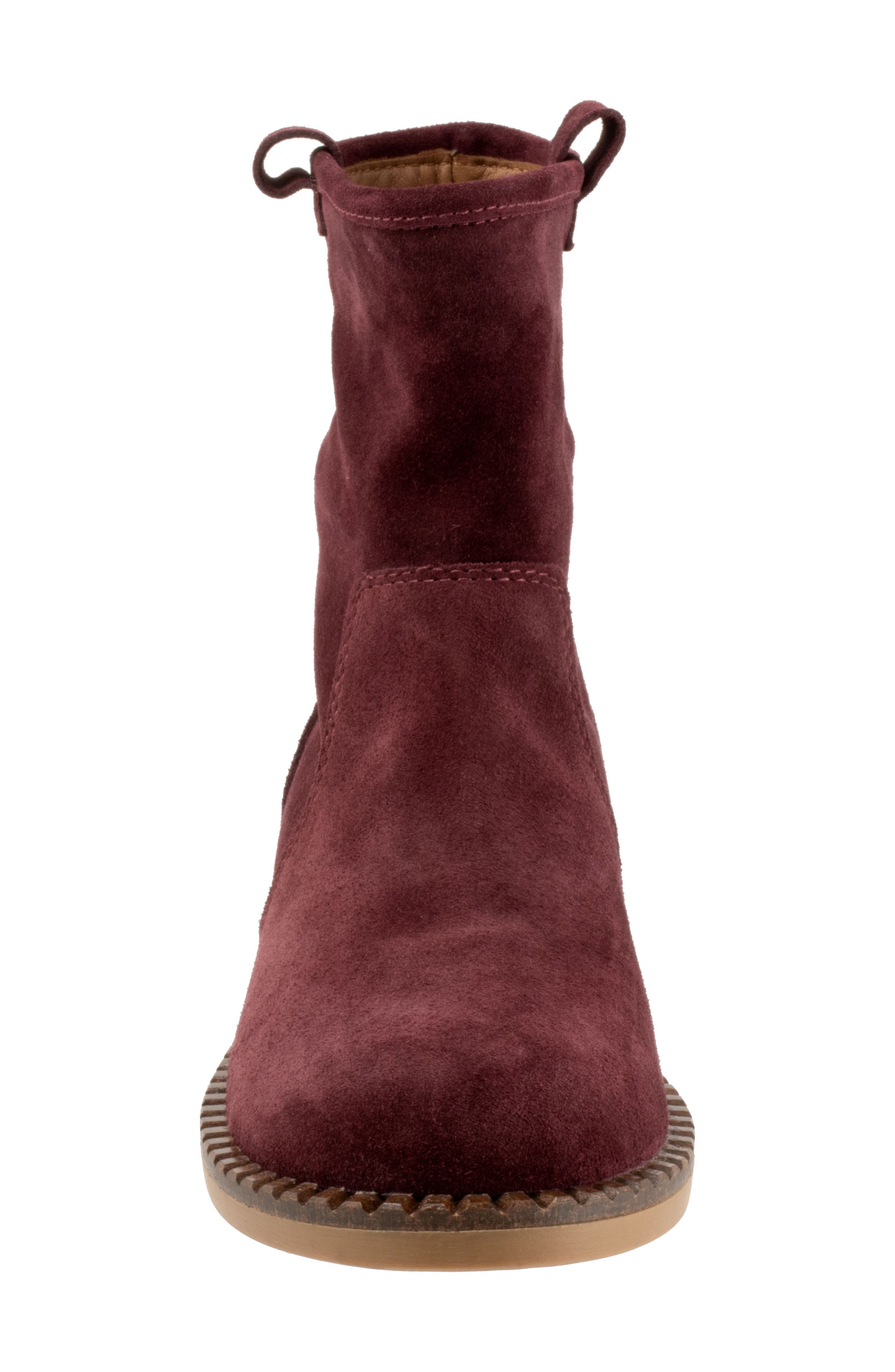 Olina Bootie, Alternate, color, MERLOT SUEDE