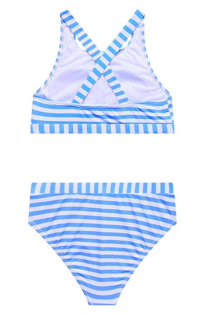 Beach Lingo Kids' Stripe Two-Piece Swimsuit, Alternate, color, Blue