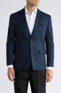 Duchamp Slim Fit Plaid Stretch Knit Blazer