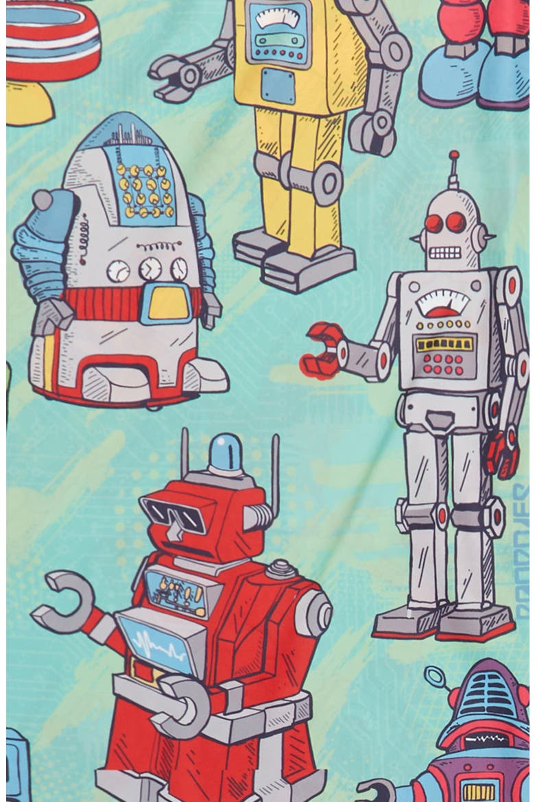 Robots Beach Towel, Alternate, color, GREEN