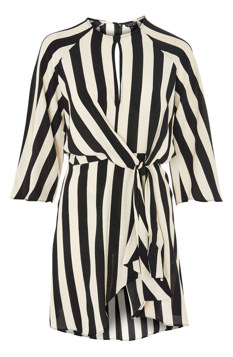 Topshop Humbug Stripe Knot Dress, Alternate, color, 