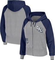 WEAR by Erin Andrews Women's WEAR by Erin Andrews Silver Dallas Cowboys Colorblock Lightweight Full-Zip Hoodie