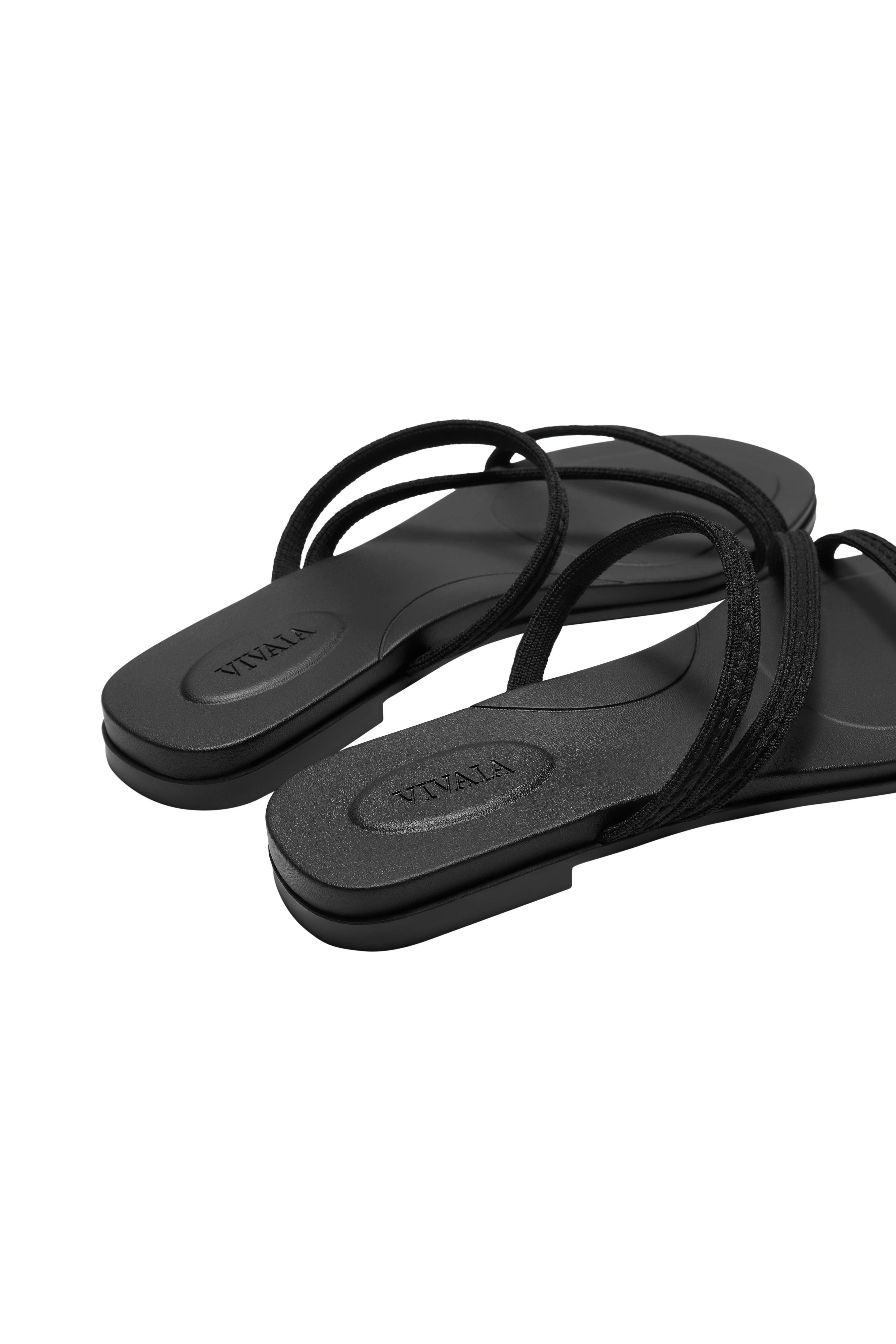 Carla Round-Toe Flip-Flops, Alternate, color, Noir