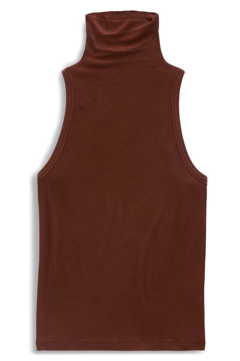 Faey Mock Neck Ribbed Tank, Alternate, color, CHESTNUT
