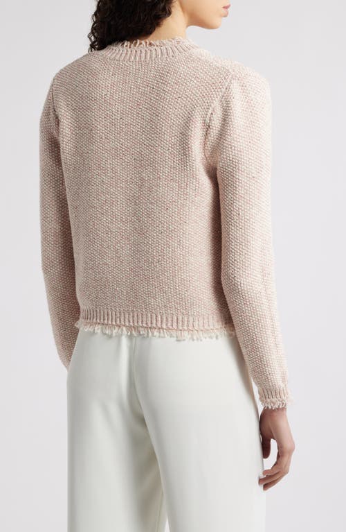 Kobi Halperin Emorie Fringe-trim Tweed Knit Jacket In Light Pink Multi