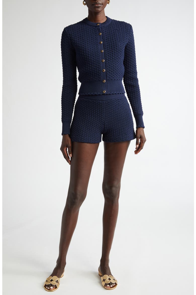 Re-Edition Textured Knit Shorts, Alternate, color, MIDNIGHT