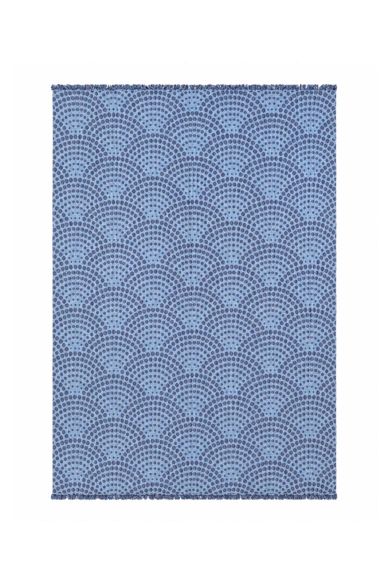 Arched Dot Lightweight Reversible Organic Cotton Muslin Blanket, Alternate, color, Olive