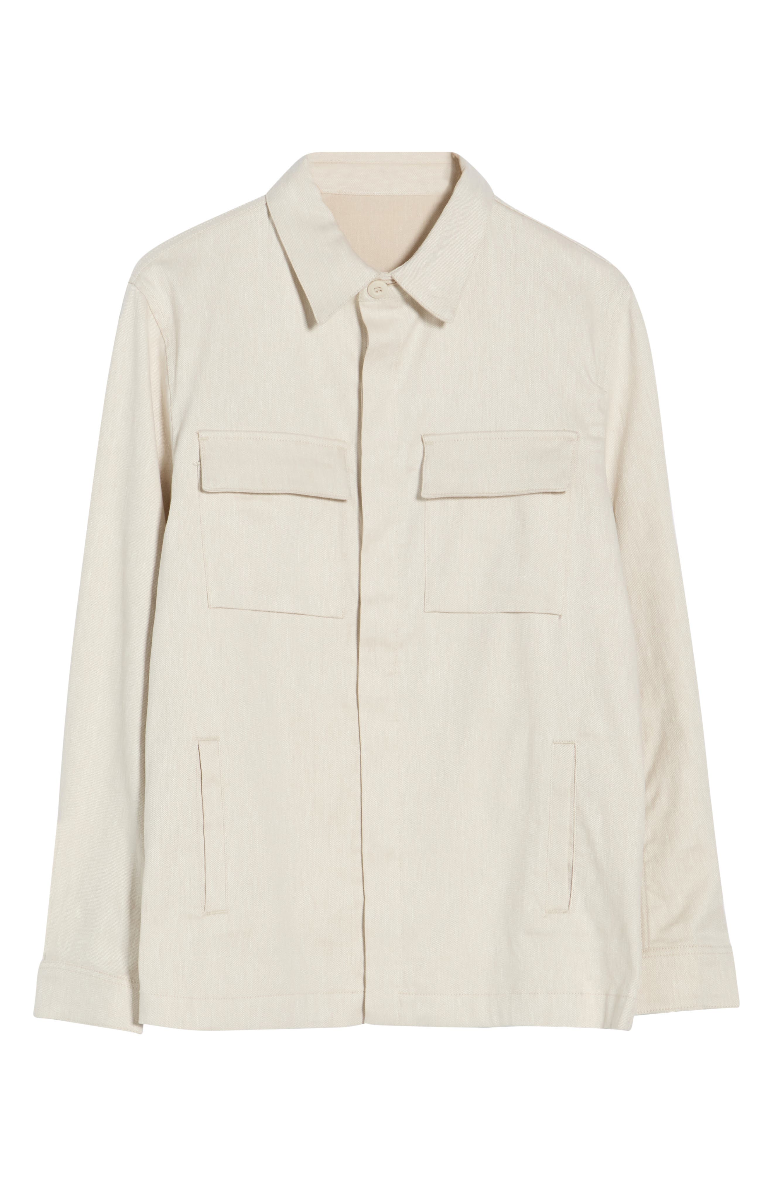 Bugatchi Linen & Cotton Button-Up Shirt Jacket
