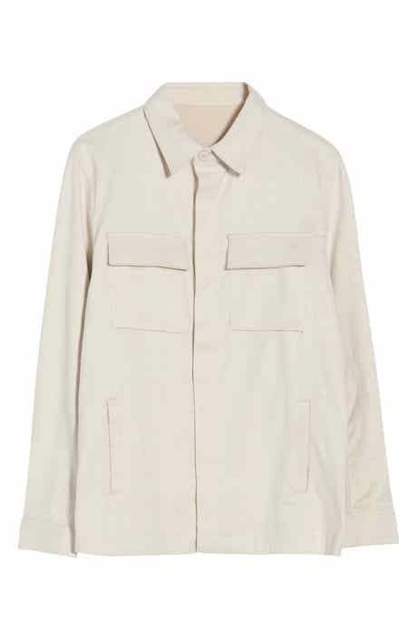 Bugatchi Linen & Cotton Button-Up Shirt Jacket