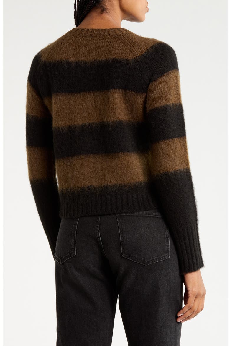 Lou Striped Crewneck Sweater, Alternate, color, BLACK/ GREEN