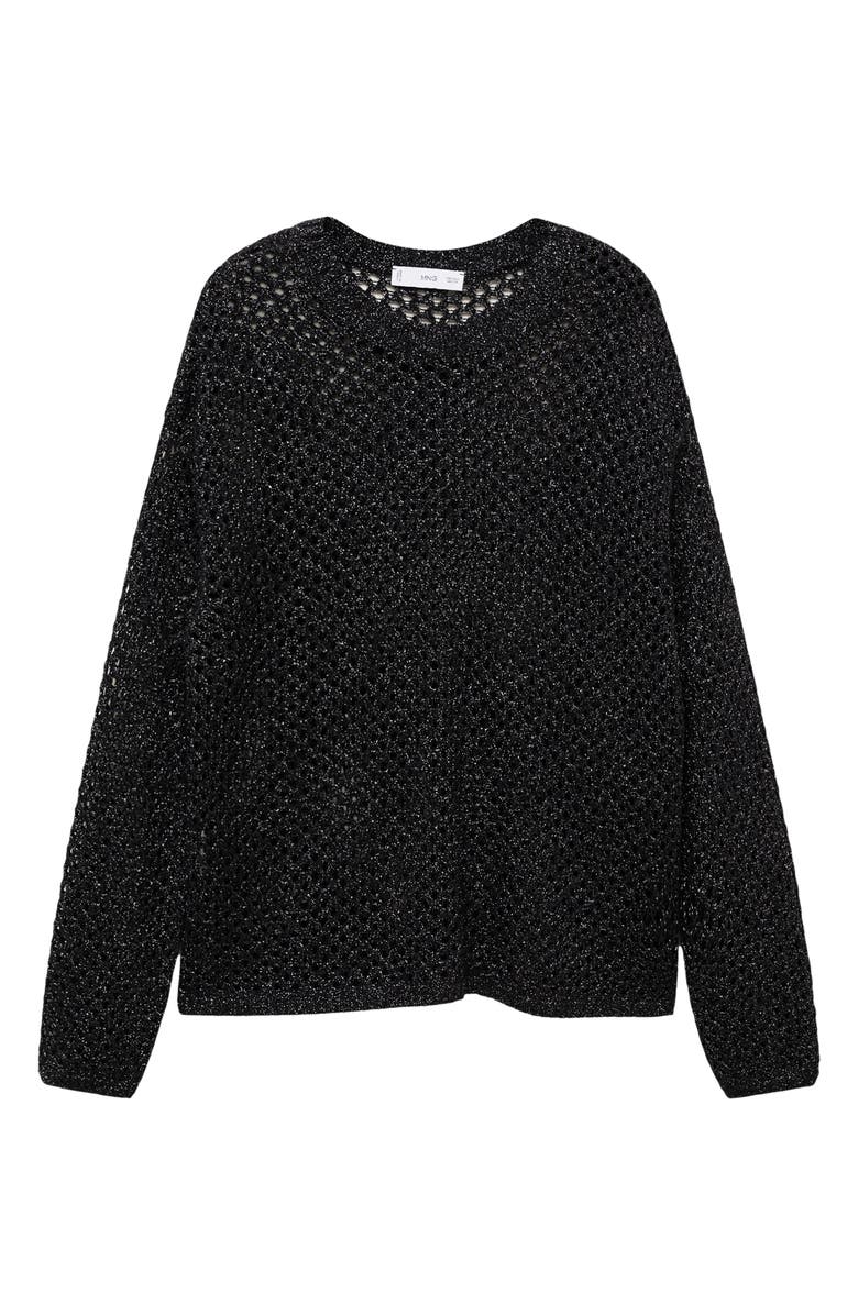 MANGO Metallic Open Stitch Sweater, Alternate, color, 