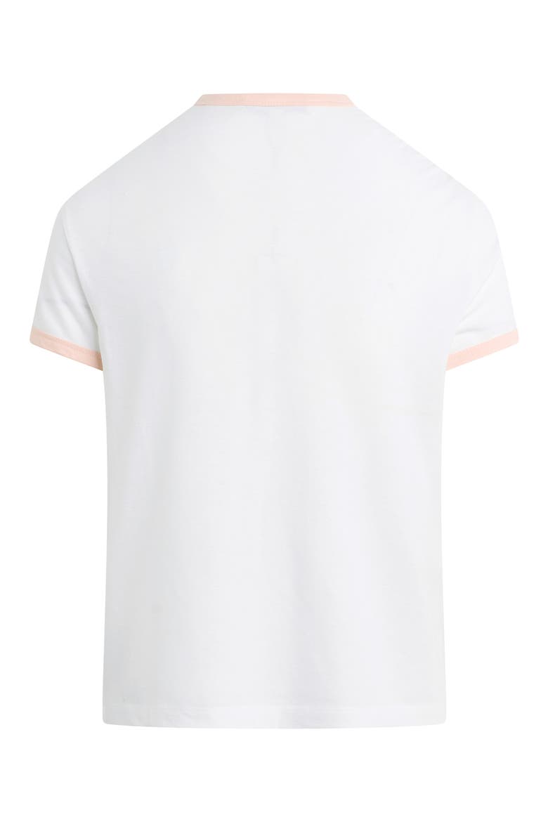 The Collegiate Chest Logo Ringer T-Shirt, Alternate, color, WHITE/ PALE PINK