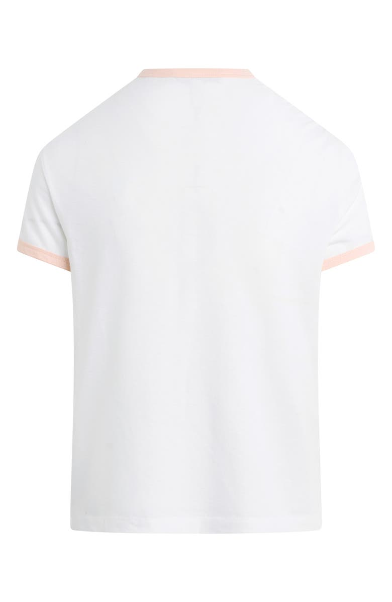 Favorite Daughter The Collegiate Chest Logo Ringer T-Shirt, Alternate, color, White/ Pale Pink