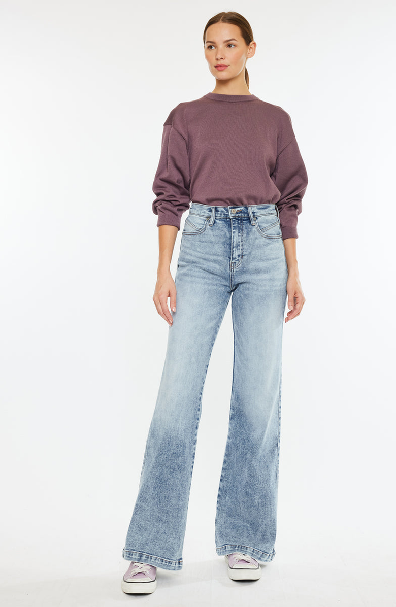 KanCan Roxana Ultra High Rise 90's Flare Jeans, Alternate, color, Medium Wash