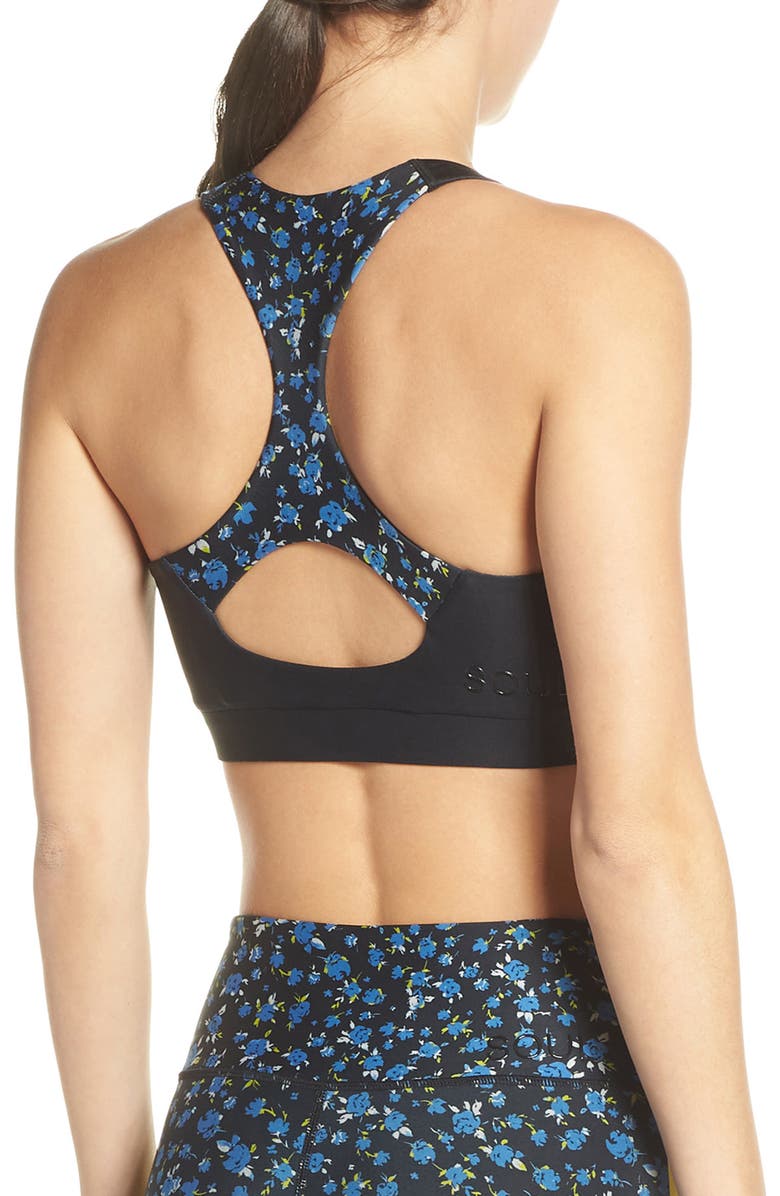 Soul by SoulCycle Floral Racerback Sports Bra, Alternate, color, 