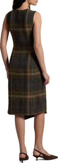 Polo Ralph Lauren Plaid Sleeveless Wool Blend Faux Wrap Polo Ralph Lauren Plaid Sleeveless Wool Blend Faux Wrap
