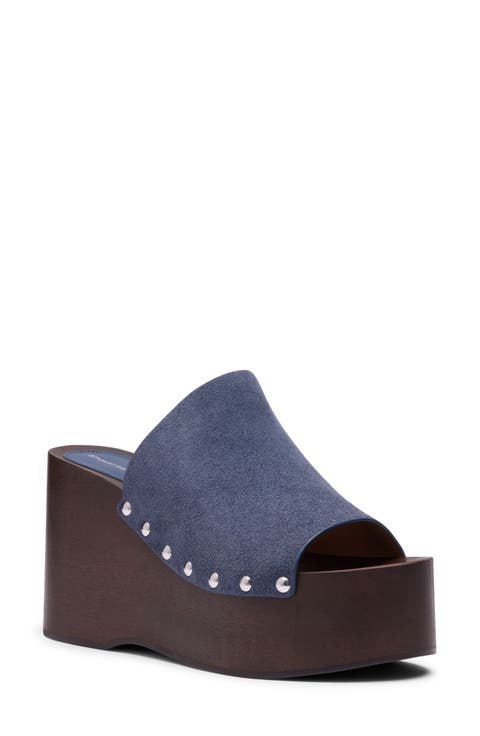 Kate Studded Wedge Platform Slide Sandal (Women)