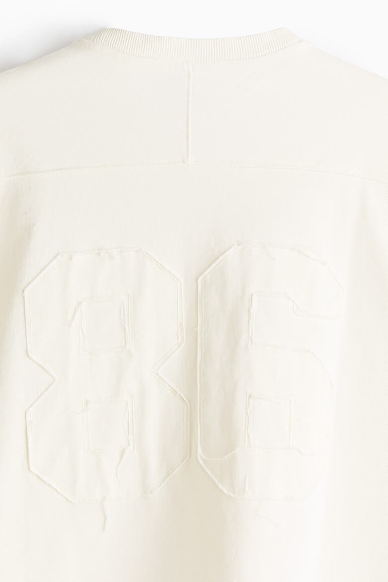 Oversized Fit Motif-detail Cotton T-shirt, Alternate, color, Ivory/86