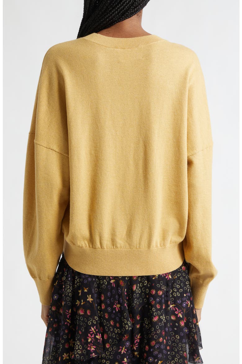 Marisans Logo Cotton & Wool Sweater, Alternate, color, MUSTARD