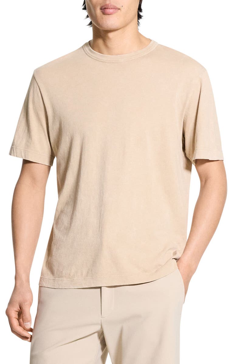 Theory Washed Pima Cotton T-Shirt, Main, color, Chino