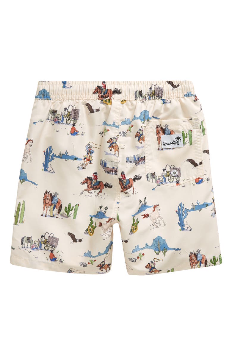 Boardies Kids' Wild West Swim Trunks, Alternate, color, Cream