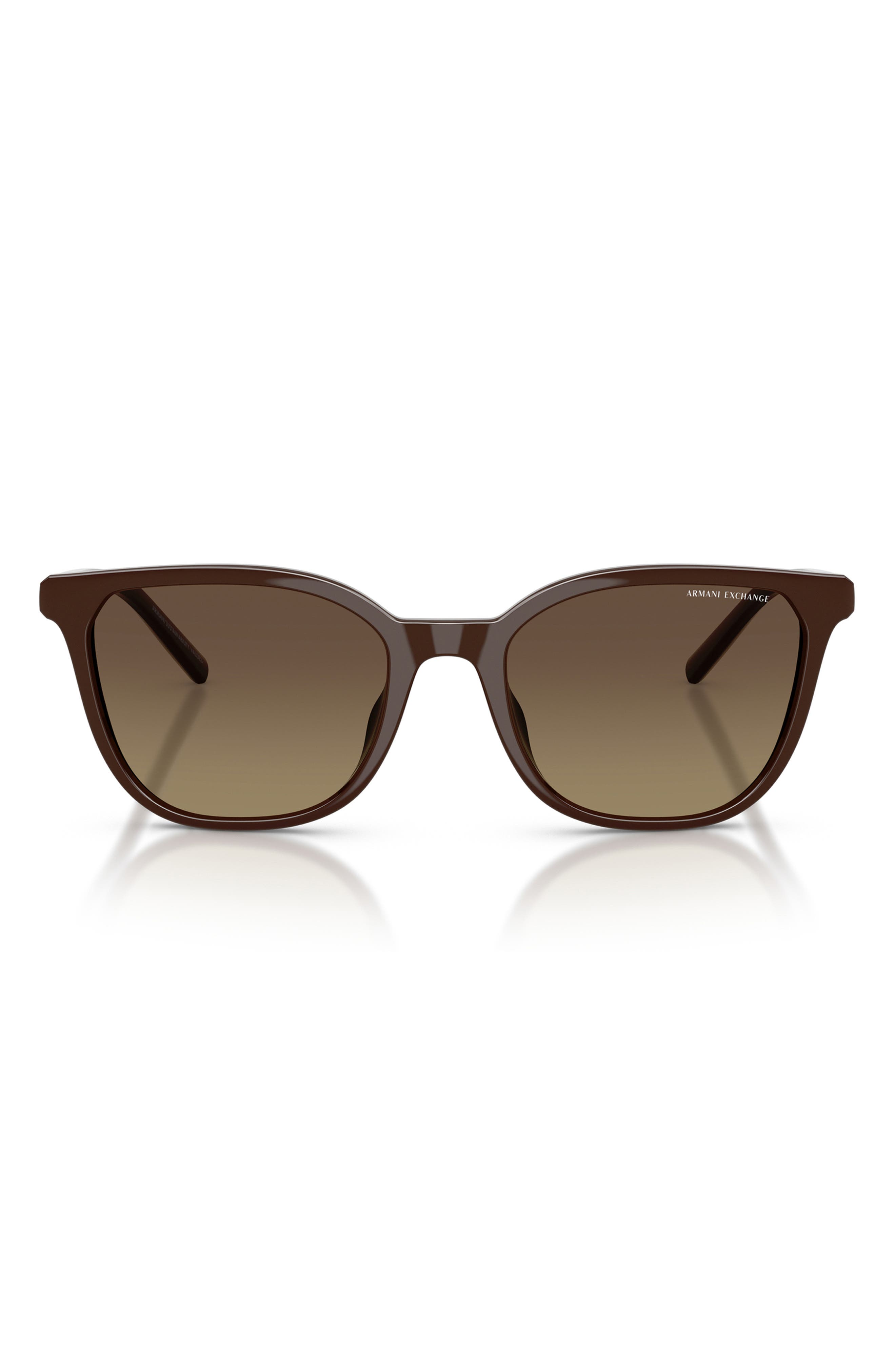 Armani Exchange 54mm Gradient Polarized Cat Eye Sunglasses In Brown