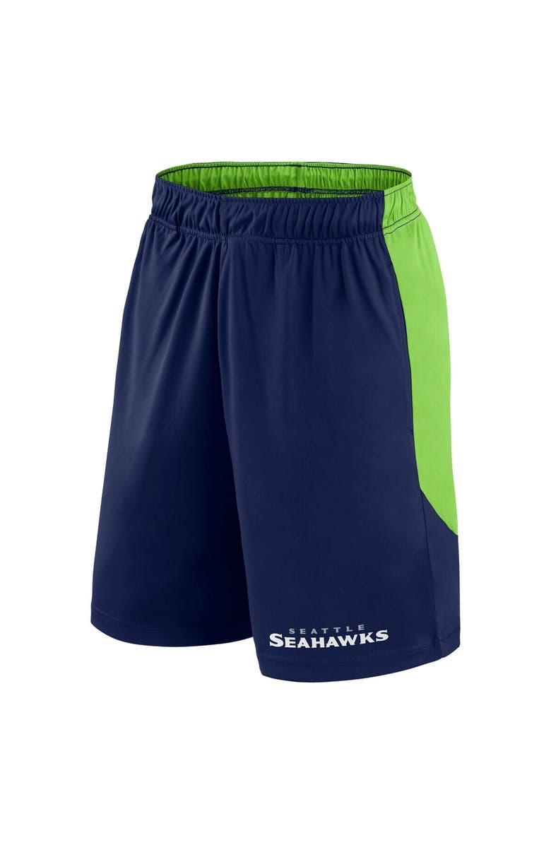 FANATICS Men's Fanatics College Navy/Neon Green Seattle Seahawks Big & Tall Launch Shorts, Alternate, color, College Navy