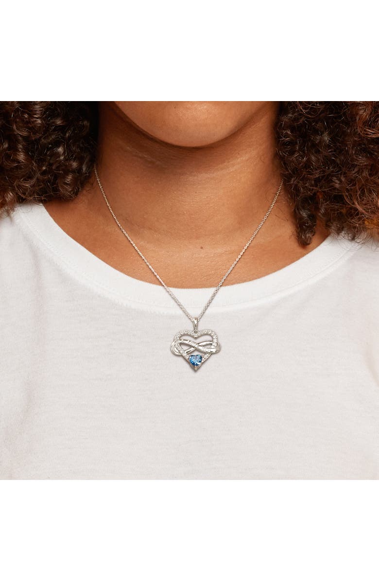 Julianna B. Color Zirconia Infinity Heart Necklace, Alternate, color, Blue Cz
