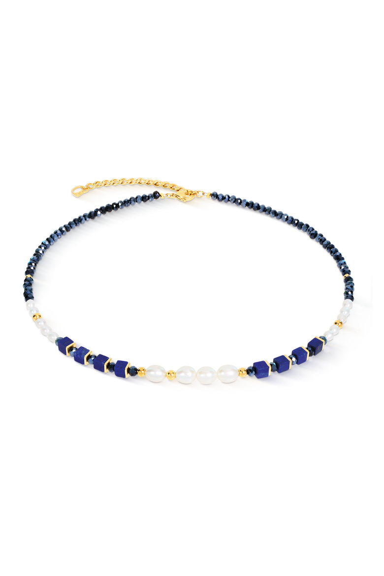 Necklace Cosmic Pearls Midnight Gold, Main, color, Blue