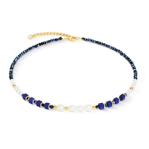Necklace Cosmic Pearls Midnight Gold