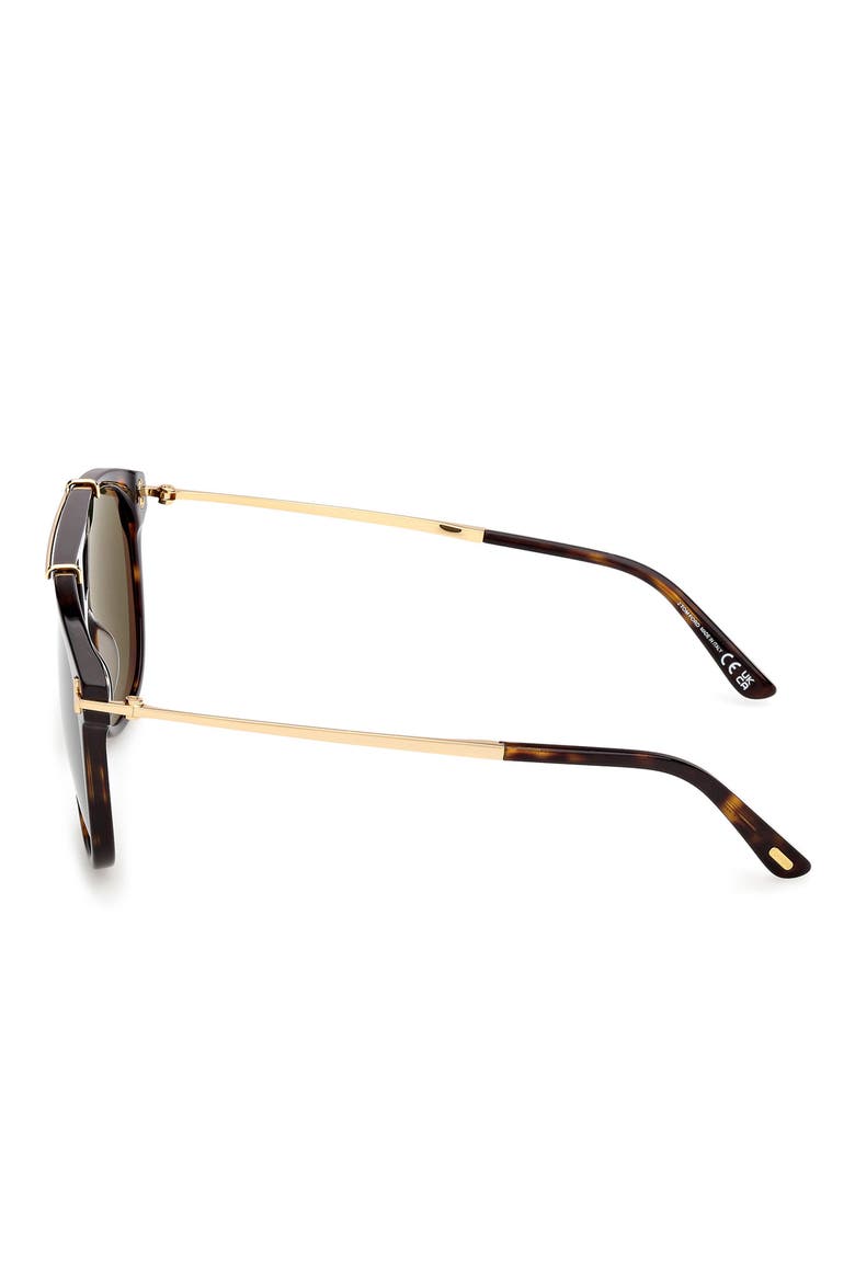 58mm Navigator Sunglasses, Alternate, color, DARK HAVANA / GOLD / GREEN