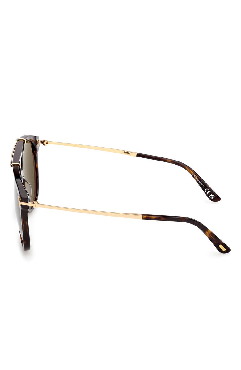 TOM FORD 58mm Navigator Sunglasses, Alternate, color, Dark Havana / Gold / Green