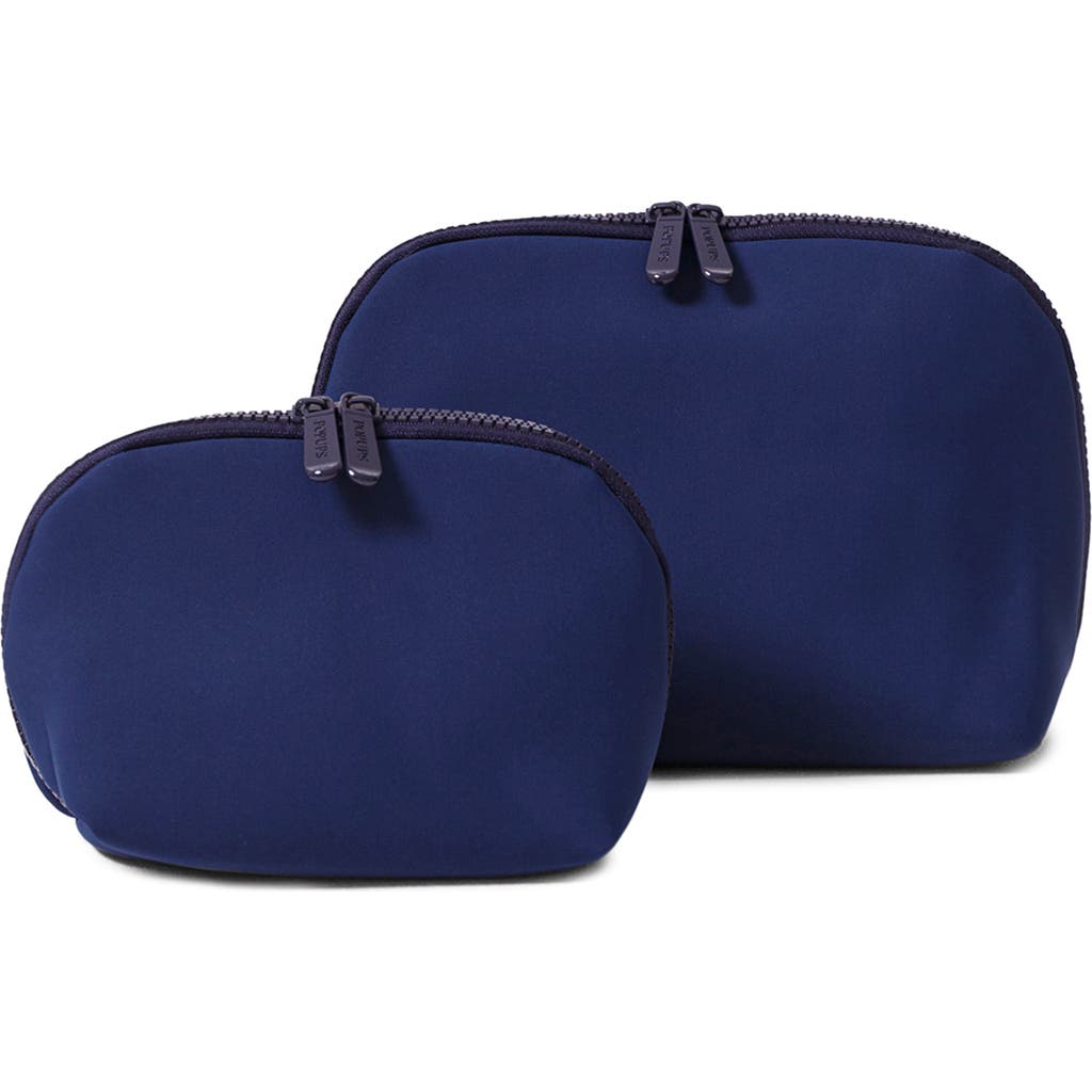 Pop Ups Brand 2-piece Neoprene Makeup Pouch Set In Blue